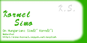 kornel simo business card