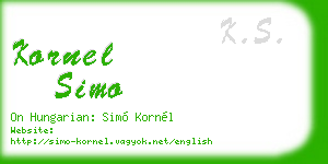 kornel simo business card